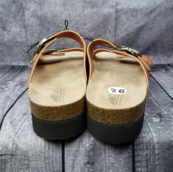 NEW Cliffs by White Mountain Slides Womens Sz. 9.5 Leather natural hide - Picture 3 of 7
